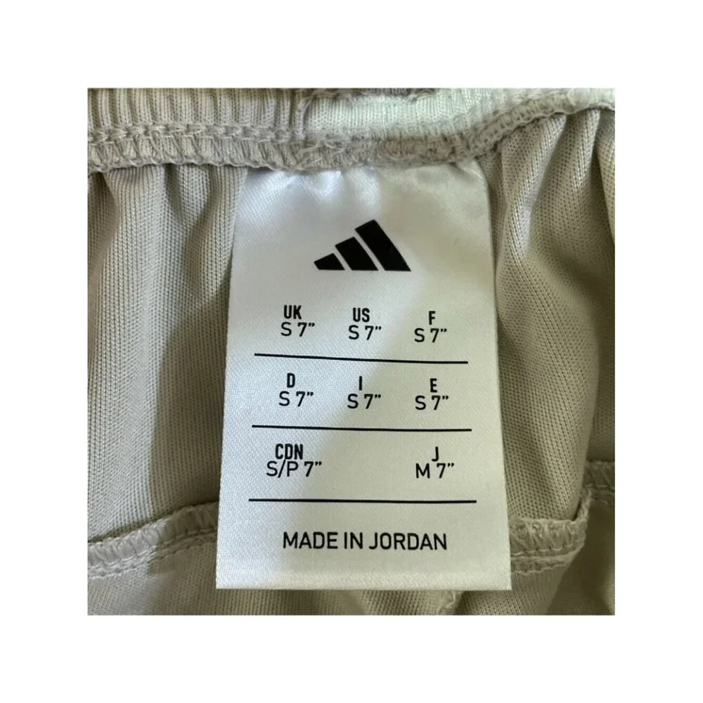 NWT Adidas Men's S Beige Black Active Shorts Striped 7